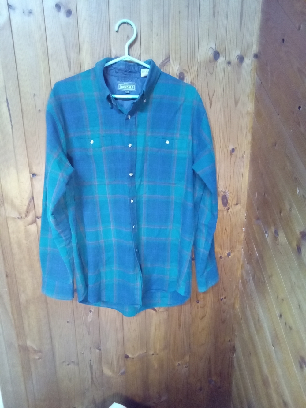 Vintage Eaton Birkdale Green and Navy Plaid Button-Up Shirt